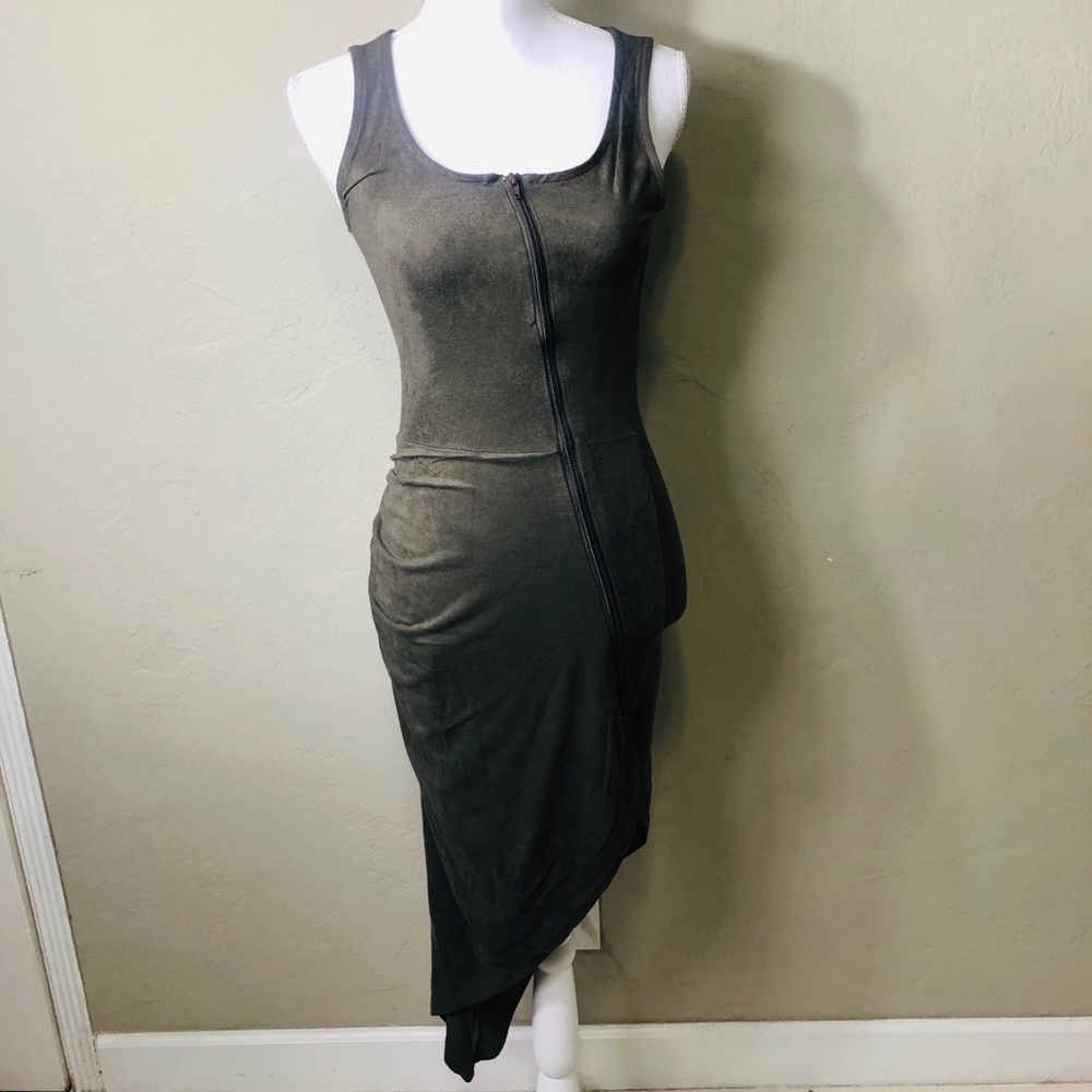 Green kaki assymetric dress
